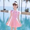2024 Girls' One-Piece Skirt Swimsuit for Summer - Ideal for Small, Medium, and Large Children, Perfect for Training
