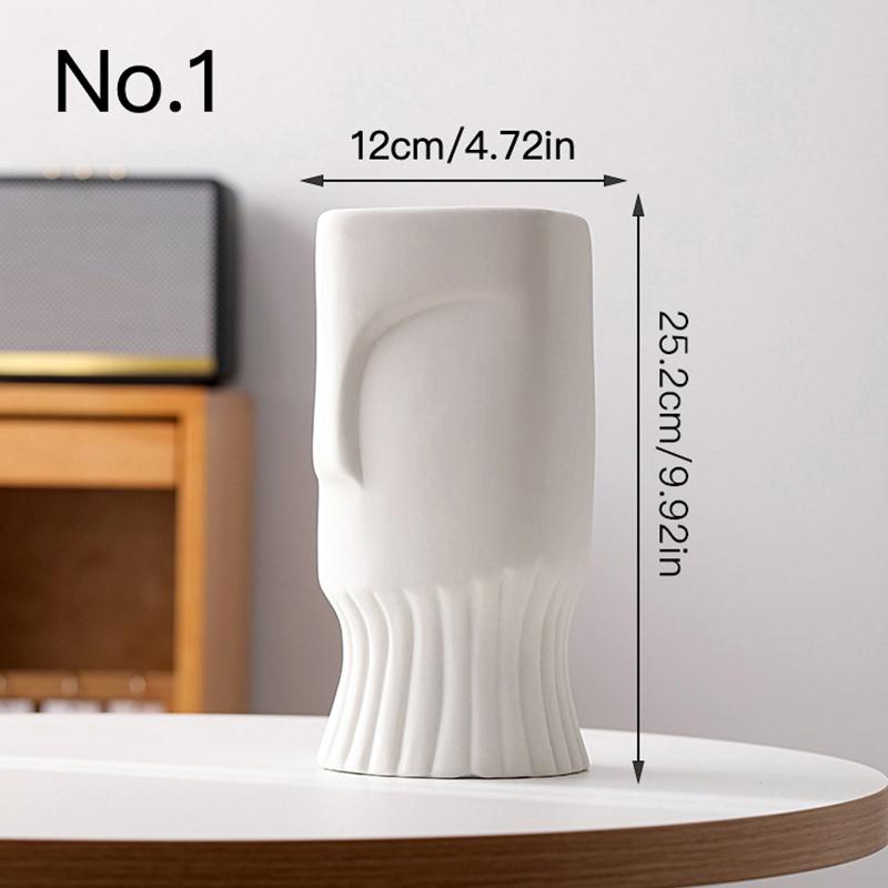 Abstract Face Vase Ceramic Hydroponic Vase Flower Arrangement Home Decor Desktop Art Ornaments Garden Decoration