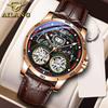 AILANG Новые швейцарские часы с двойным турбийоном, автоматические механические часы для мужчин, кожаный ремень