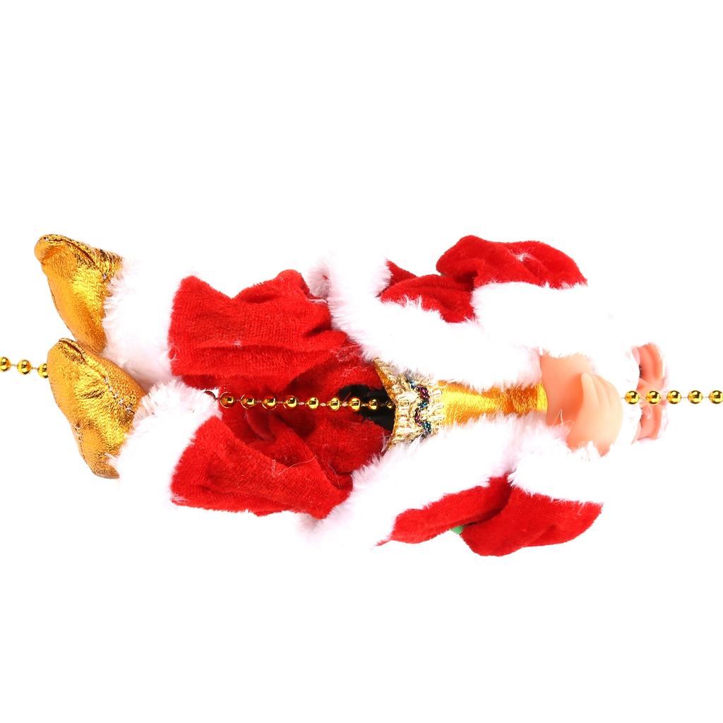 Электрический восхождение Санта-Клаус на цепочке с бусинами, движущаяся фигурка, подвесное рождественское украшение, игрушки