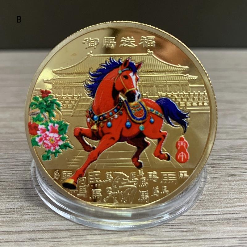 Монета Украшение 2026 Зодиак Лошадь Цветная Памятная Медаль Год Лошади День Рождения Маленький Подарок Металлические Изделия
