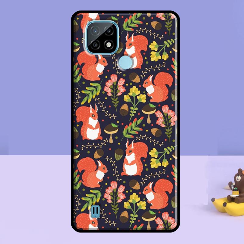 Мультяшный чехол-белка для Realme C75 C67 C61 C55 C53 C51 C35 C21Y C25S GT 7 Pro 6 6T 10 11 12 13 14 Pro Plus