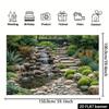 2D planar courtyard stone steps, cascading waterfalls and waterfall background fabric - landscape theme