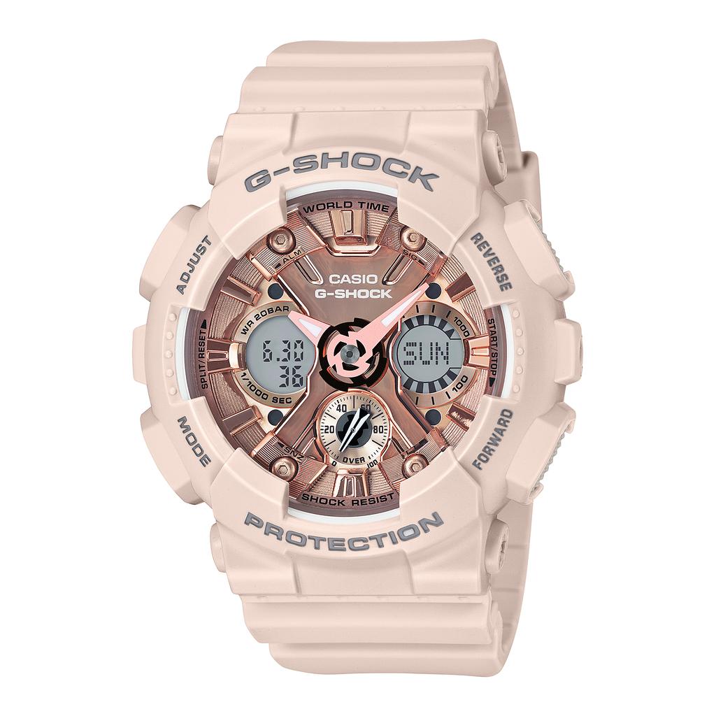 Casio Мужские кварцевые часы с цифровым дисплеем, ударопрочные, водонепроницаемые 200 м, из смолы GMA-S120MF-4A