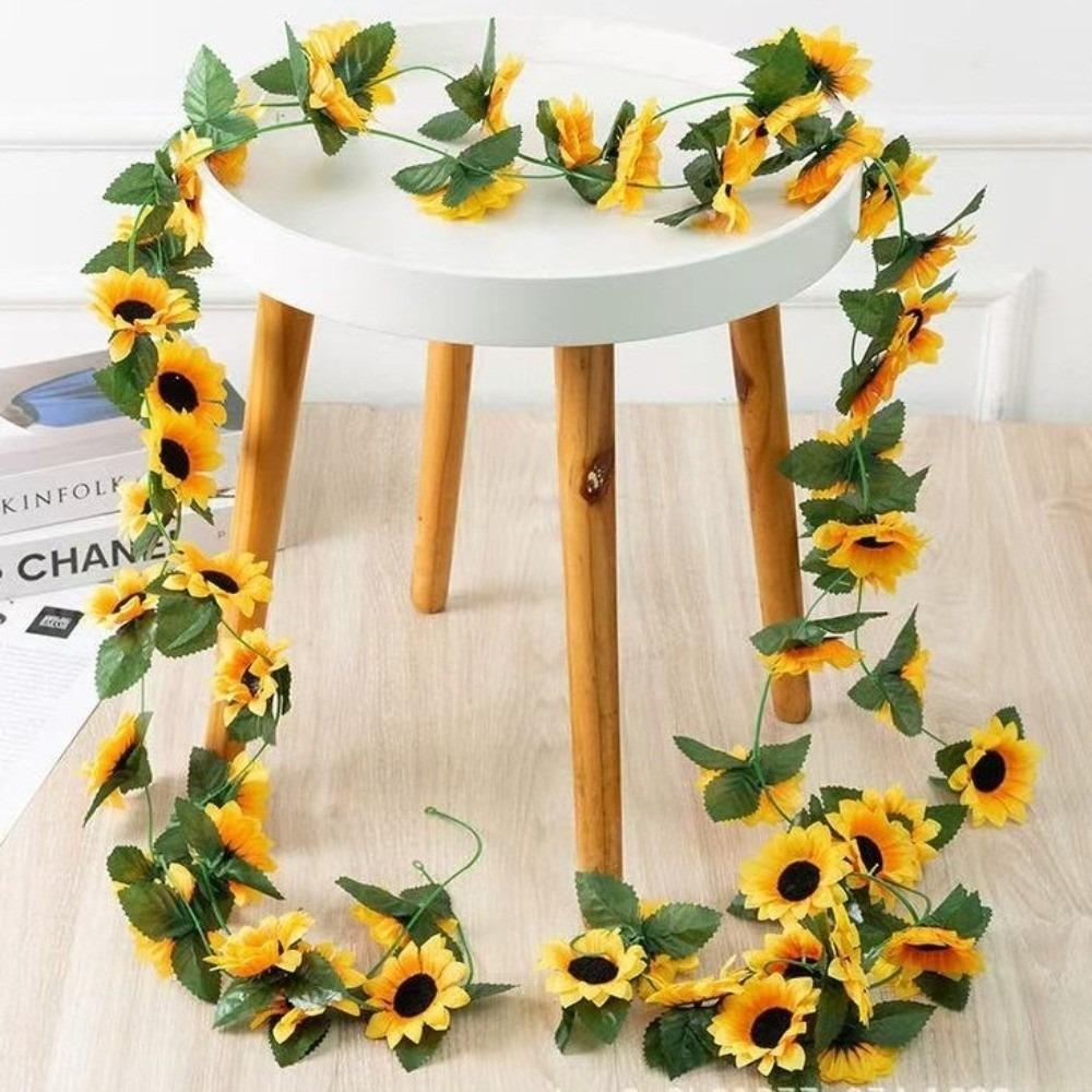Simulated Sunflower Flower Vine 26 Heads DIY Artificial 3D Sunflower Vine Plastic Party Supplies Simulation Flower Vine
