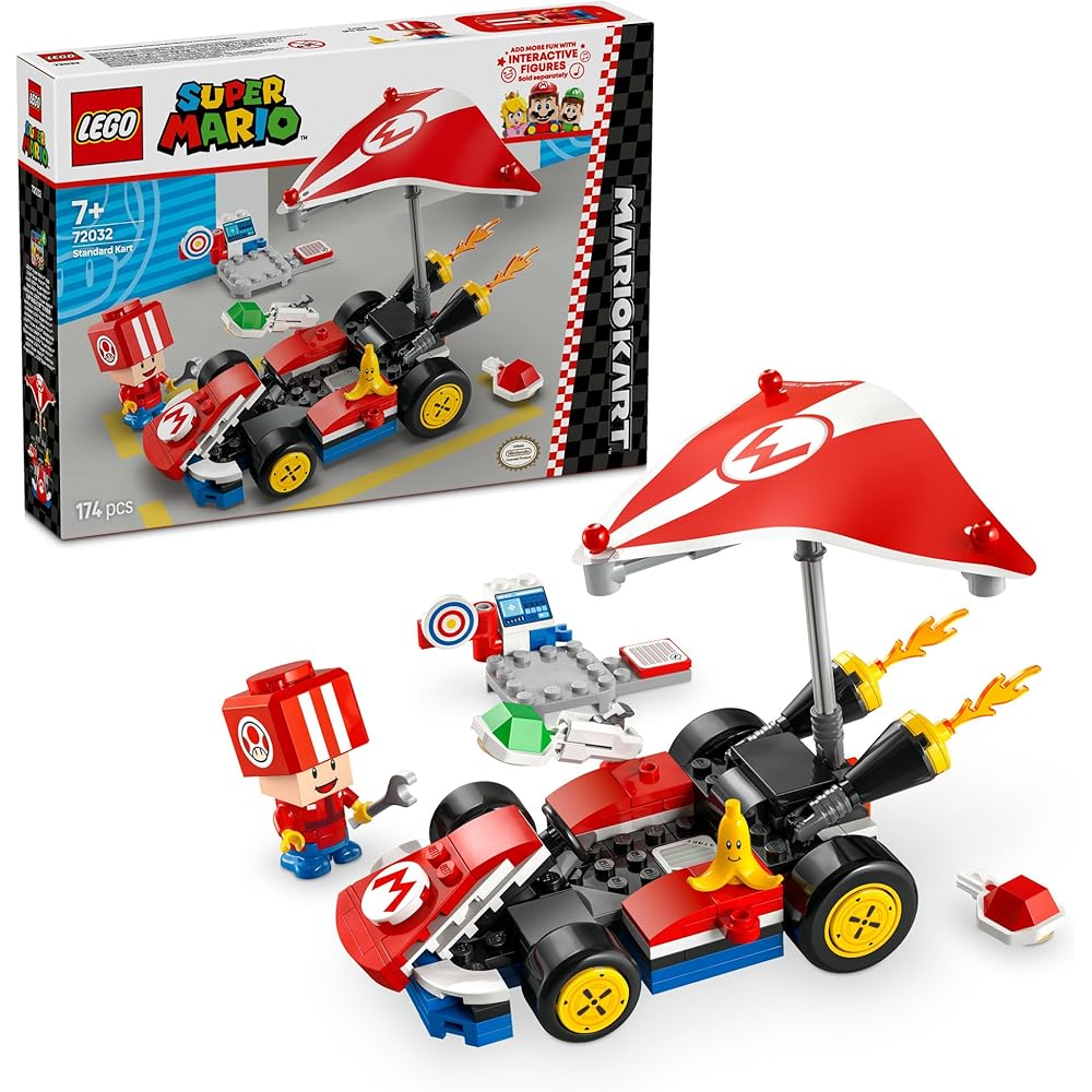 LEGO Super Mario Mario Kart Standard Kart Toy for Kids Ages 7-9 Building Blocks