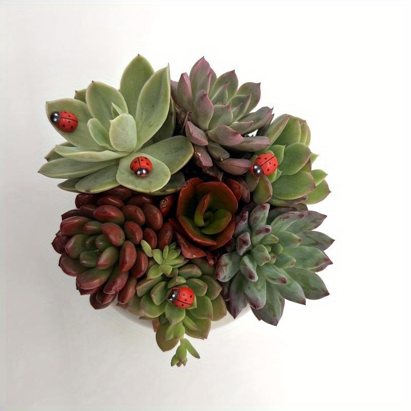 50/100pcs Mini Wooden Ladybugs, Red, with Stickers, for DIY Handicraft, Card Making, Garden Party Decor, Room Decoration