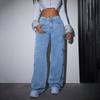 Women's Bowknot Denim Classic Versatile High Waist Fashion Trousers