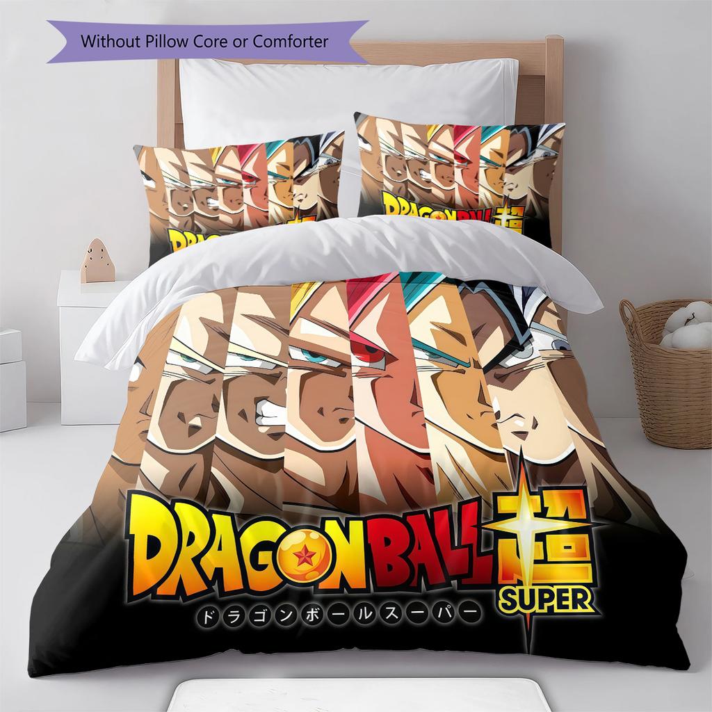 Постельное белье с рисунком DRAGON BALL, Комплект с одеялом, Пододеяльник, Наволочка, Домашний подарок на день рождения (1 пододеяльник + 2 наволочки, без наполнителя)
