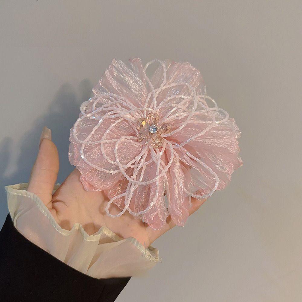 Organza Fabric Fabric Flower Corsage Beaded Flower Flower Applique Flower Patch Formal Wear
