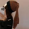 Harajuku Women Beanie Hat Y2K Stripe Skull Cap Casual Rabbit Ears Hat  Outdoor
