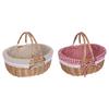 Picnic Basket with Lid Lightweight Handwoven Storage Basket Handmade Woven Basket Storage Bin for Park Chips Vegetables Fruits