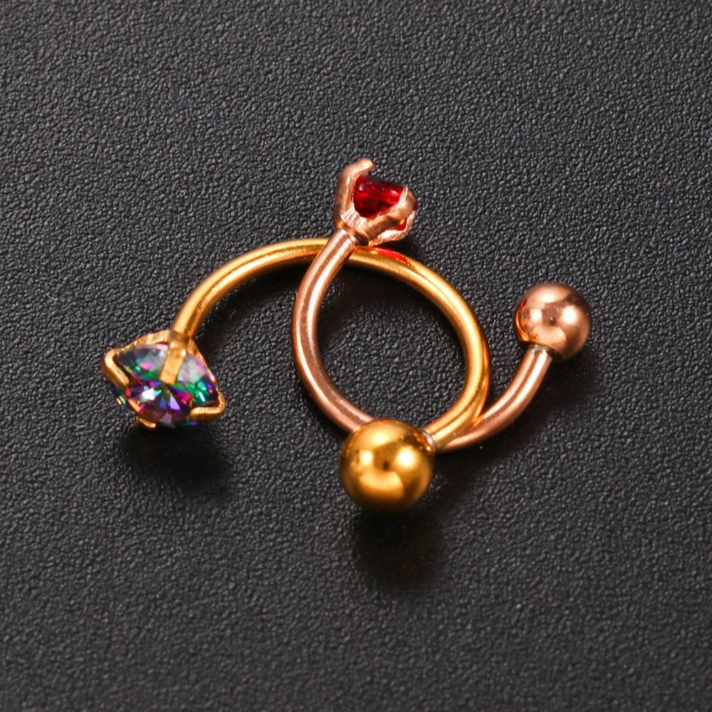 Jewelry 6mm/8mm Stainless Steel Cubic Hoop Cartilage Ring Nose Ring Ear Piercing