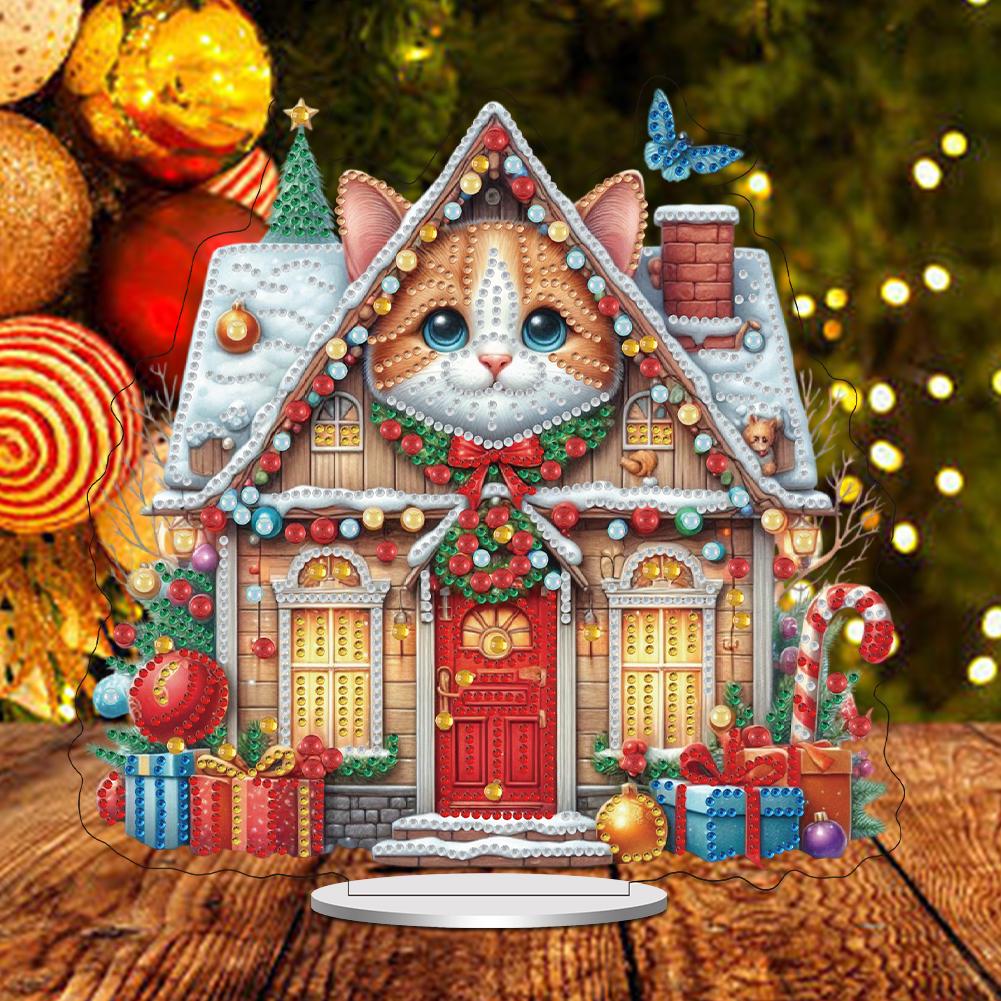 Christmas Table Top Diamond Painting Ornament Kits Animal Diamond Painting Desktop Ornaments Kit for Home Office Desktop Decor