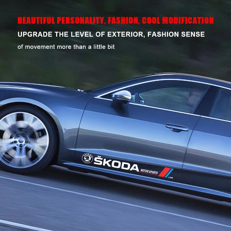 Car logo flower side door flower car sticker For Skoda Octavia Superb Rapid Kodiaq Karoq Fabia Kamiq Roomster Citigo MK2 MK1 2 3 hbkm45
