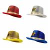 Wide Brim Shiny Jazz Hat Woolen Festival Party Cap Cool Suit Top Hat  Fashion Show