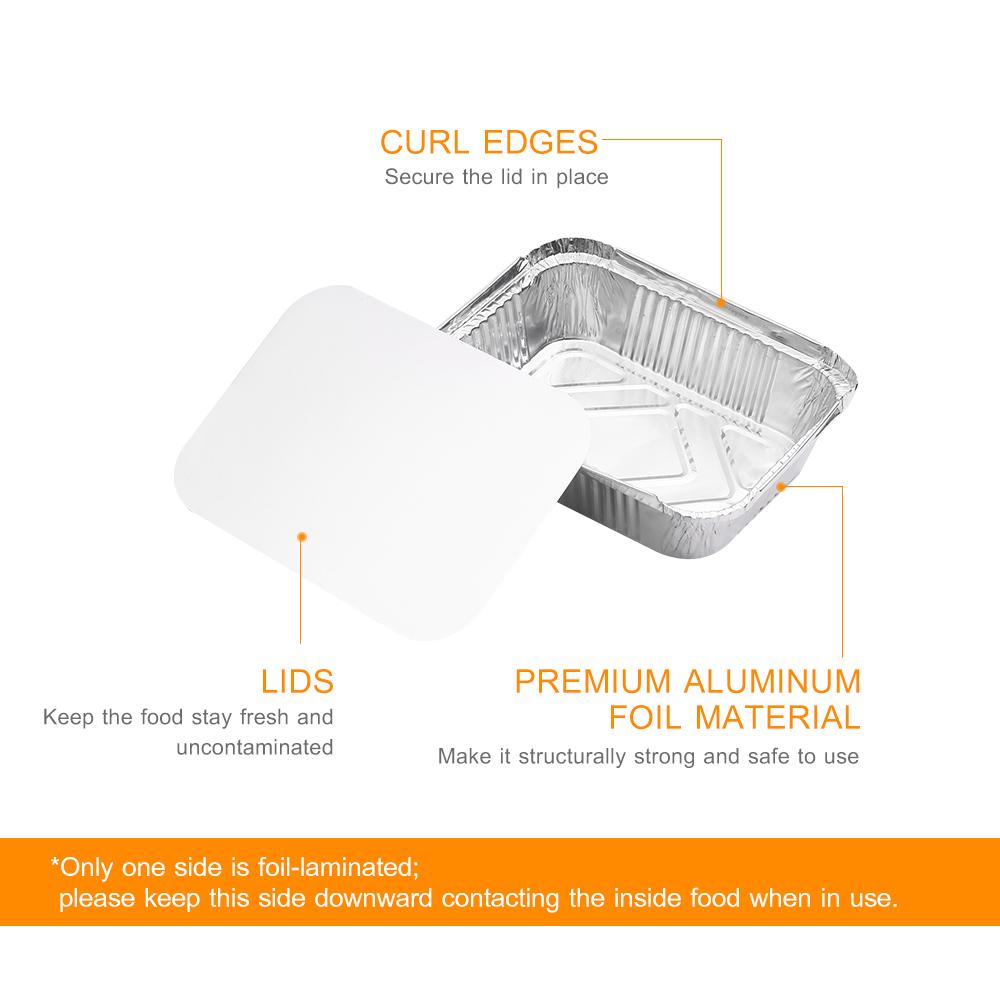 Одноразовые контейнеры для кастрюль из алюминиевой фольги, кастрюли с крышками для выпечки, хранения, нагрева, приготовления пищи
