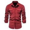 Men's Autumn Cotton Corduroy Men's Business Shirt Slim Casual Shirt Long-sleeved Jacket
