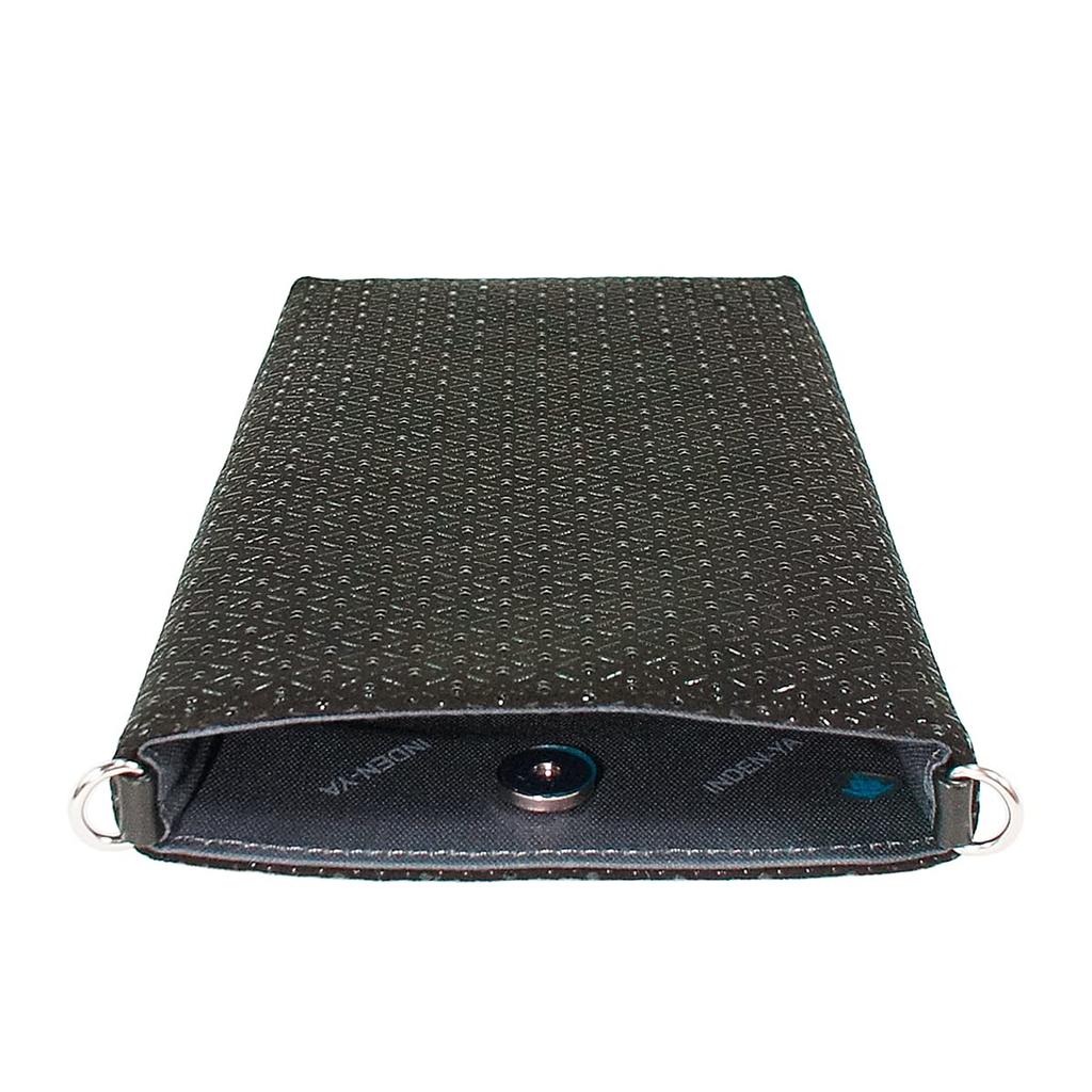 Indenya Inden Сумочка для смартфона Чехол для смартфона Кроссбоди Оленья кожа Черный x Черный лак Узор тыквы 5029-01-007