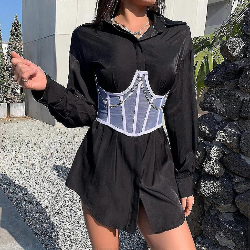Transparent Chest Corset With Transparent Mesh Support For Women - DD