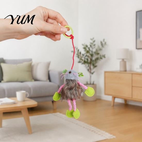 Engaging Indoor Pet Toys for Exercise Bungee Plush Cat Toy, Pull String Bouncy Dangler Interactive Kitten Self-Amusing Solo Play Hanging Bouncing