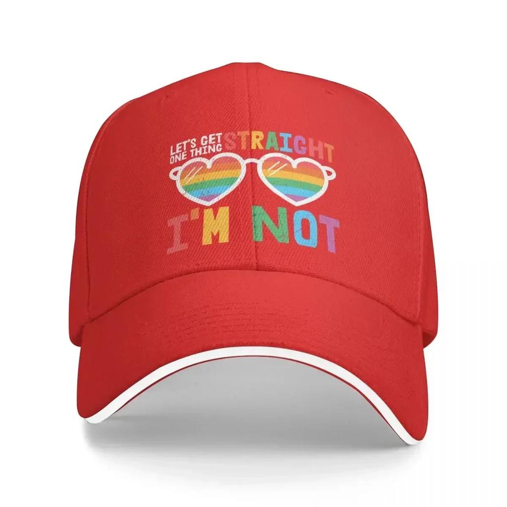 Lets Get One Thing Straight Im Not funny gay Baseball Cap Trucker Hat Streetwear Bobble Hat FeUnisex Unisexs