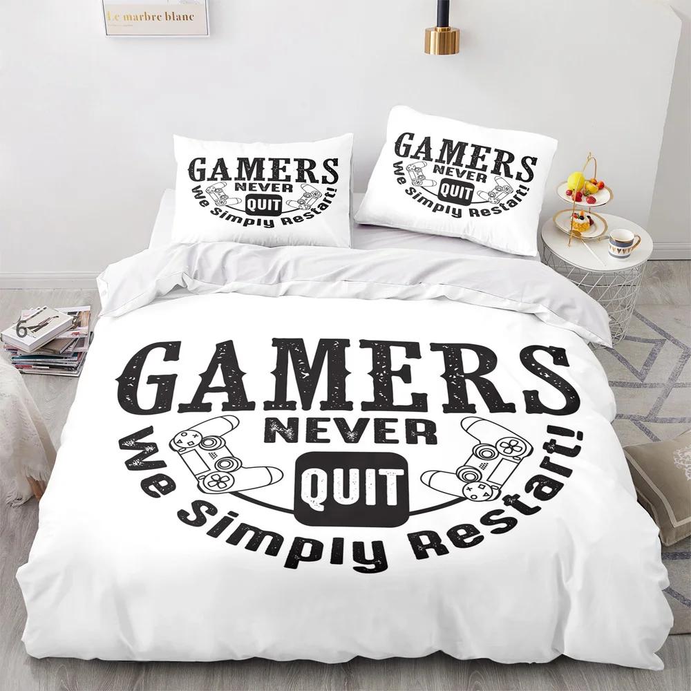Игровой Принт Комплект Пододеяльника Геймпад Контроллер Видеоигры Постельное Белье для Детей Подростков Мальчиков Спальни Пододеяльник с Наволочкой