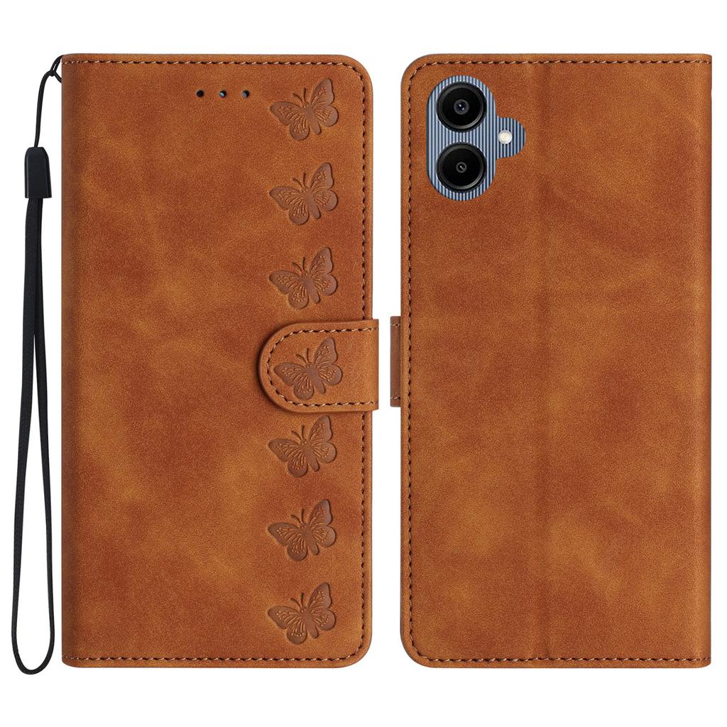 For Samsung Galaxy A06 4G Case Imprinted Butterfly Leather Wallet Phone Cover