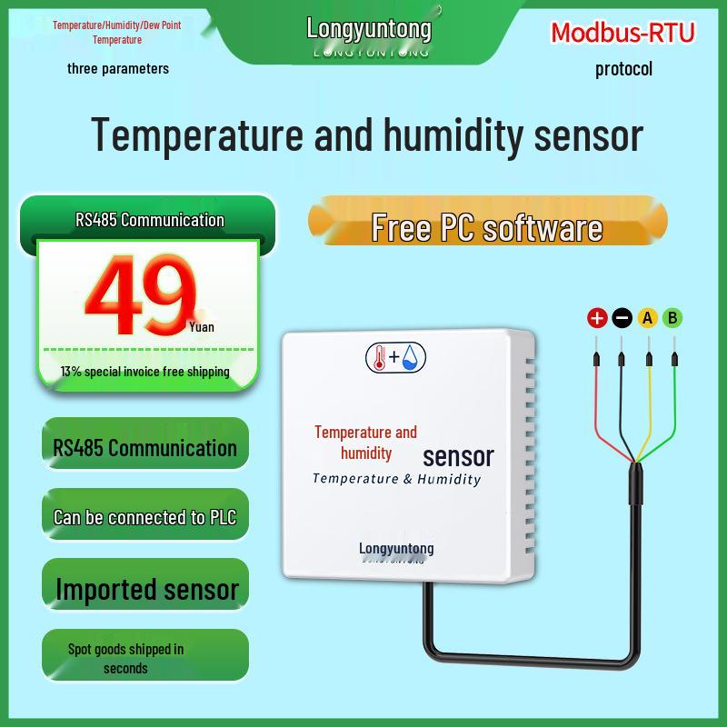 RS485 Temperature & Humidity Sensor Monitor with Modbus-RTU Protocol