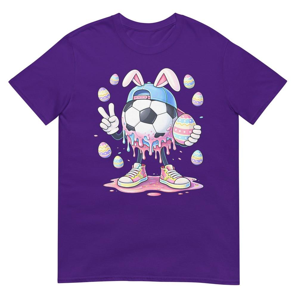 Soccer Rabbit Bunny Egg Drip Sport Easter Day Boys Kids Tshirt