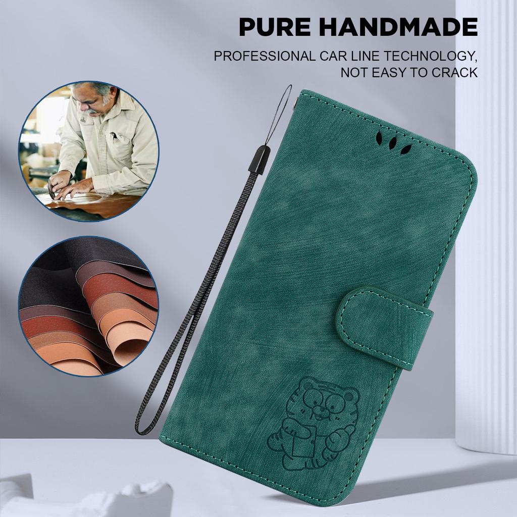 Retro Lovely Tiger Leather Case For Oppo Reno12 Reno11 A3 Pro A59A79 A38 A78 A58 A98 Kickstand Wallet Card Slots Book Cover For Oppo Reno8 T Reno7