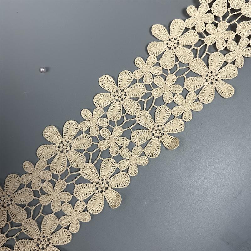 2Yards Exquisite Lace Cotton Embroidery Ribbon Lace Trim Skirt Sewing Accessories Clothing Decorative Materials High Quality New
