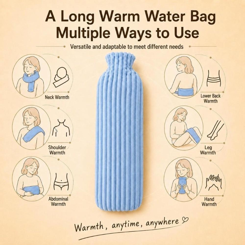 500ml/1000ml/2500ml Hot Water Bag Extra Long Warm Water Bag Long Hot Water Bottle Winter Heating