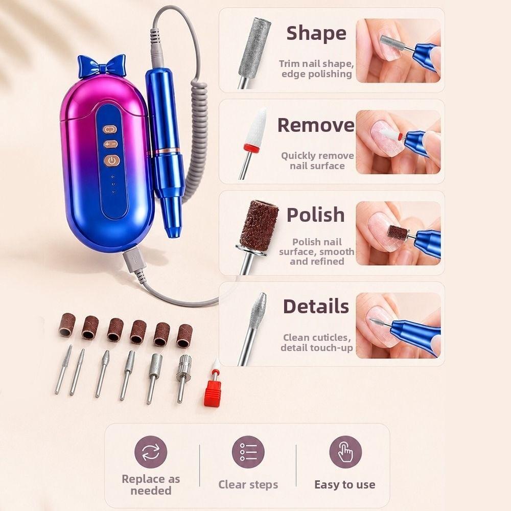 High-speed Nail Drill Machine Rechargeable Electric Nail Grinder Dead Skin Removal