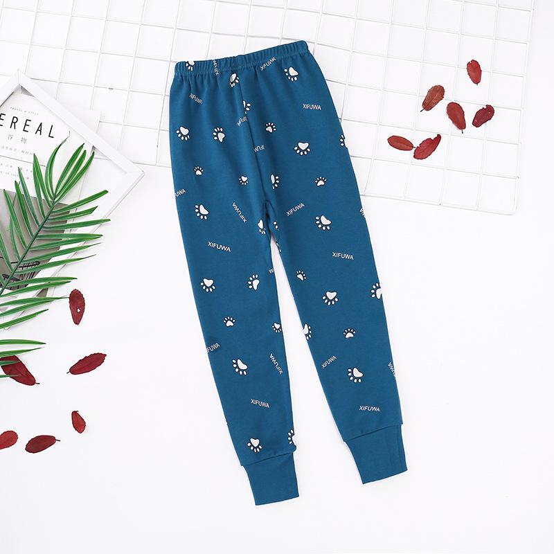 Детские осенние брюки из чистого хлопка: Мягкая внутренняя одежда для мальчиков и девочек, легкие пижамы на весну и осень
