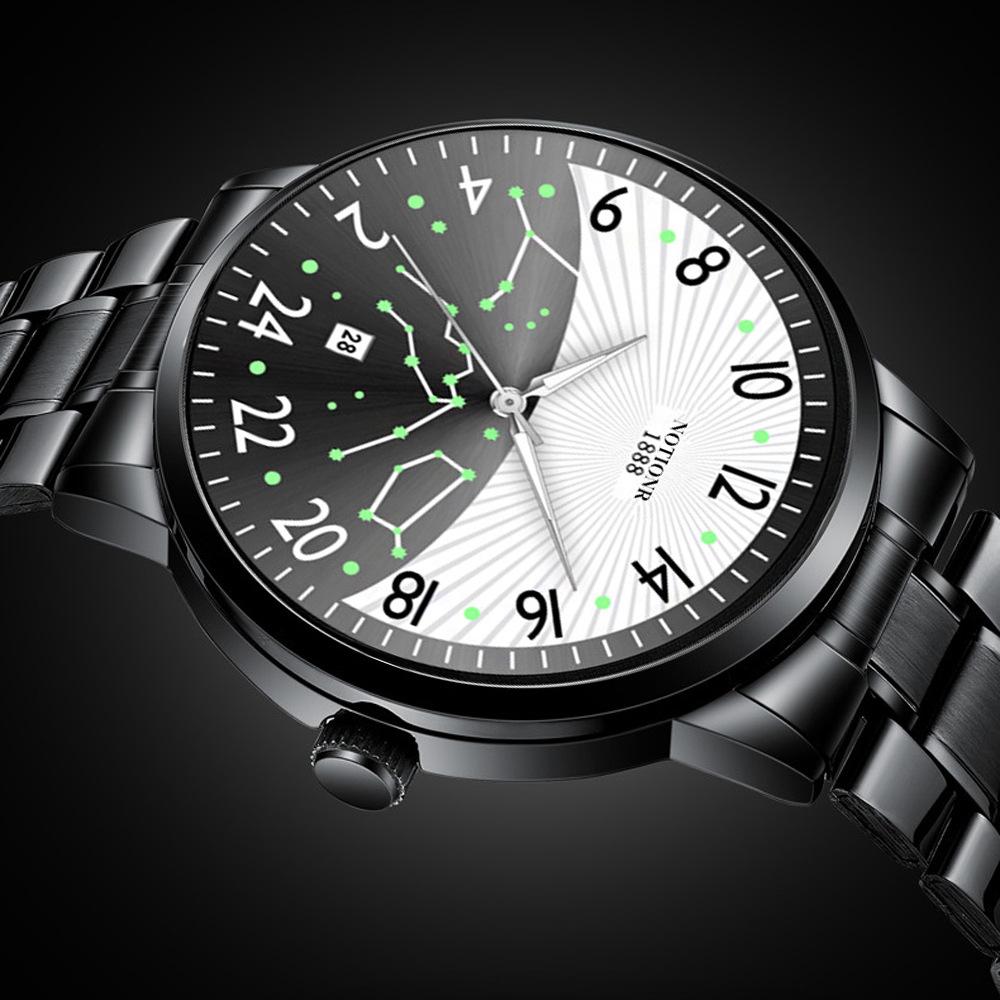 Мужские часы Starlight, кварцевые часы для мужчин «день и ночь», повседневные мужские часы из нержавеющей стали, аналоговые часы с календарем