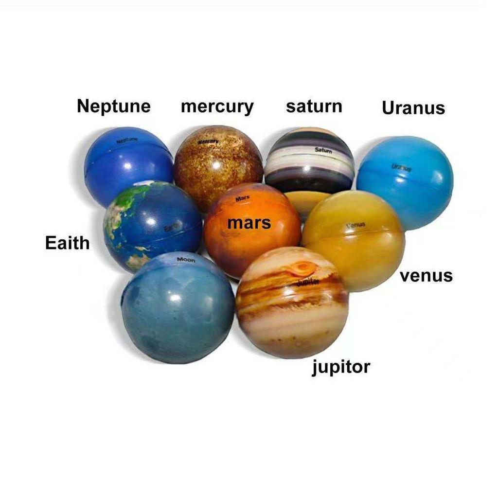 HUAYI Relieve Anxiety Solar System Planets Bouncy Balls Squeeze Sensory Fidget Ball Toy Squeeze Balls Toys Squeeze Toys