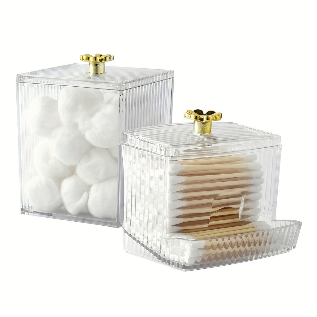 1/2 упаковки держатель для ватных палочек диспенсер прозрачный органайзер для ванной баночка держатель для ватных палочек/дисков/шариков контейнер коробка для хранения косметики
