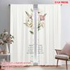 2pcs 2D Flat Printing Curtains Floral Botanical Psalm Fabric Without Electricity Festive Wall Decor Perfect for Wall Art Party
