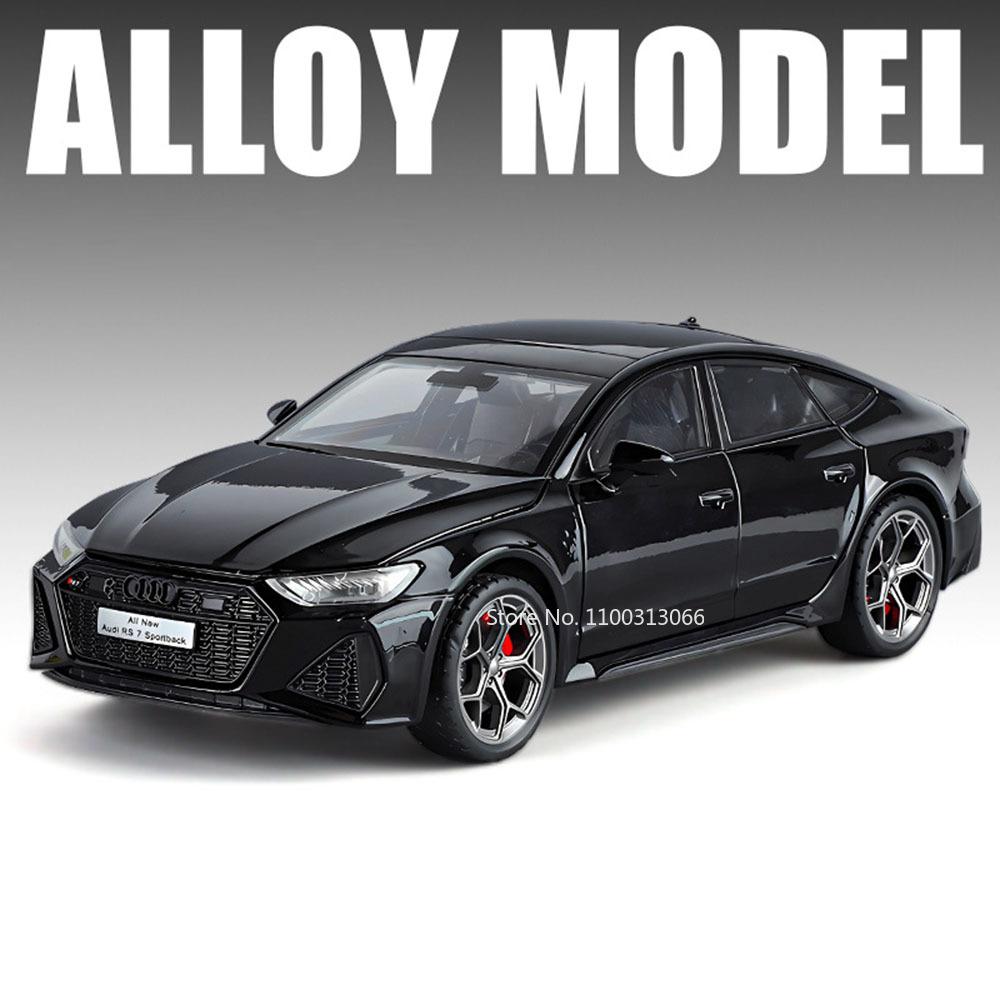 1:24 RS7 R8 V10 Машинки Игрушки Металлические Литые Модели Свет Звук Резиновые Шины Колесо Транспортного Средства Оттянуть Назад Миниатюрная Машинка Идеальные Подарки для Детей
