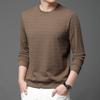 Autumn Youth Hoodie Long Sleeved T-shirt Men's Round Neck Light Luxury High-end T-shirt Knitted Business Base Shirt