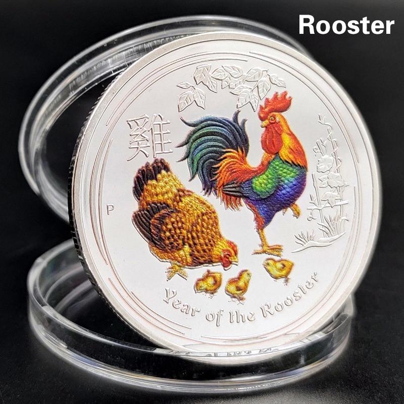 12 стилей коллекции знаков зодиака Памятные монеты Рельефные монеты Животные Раскрашенные копии Поделки AVE