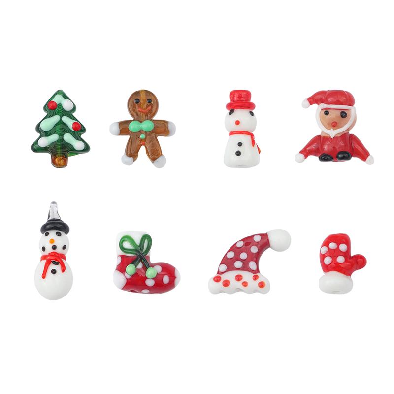 1шт ручная роспись глазурованные забавные мультяшные рождественские бусины-шармы для самостоятельного изготовления ювелирных изделий