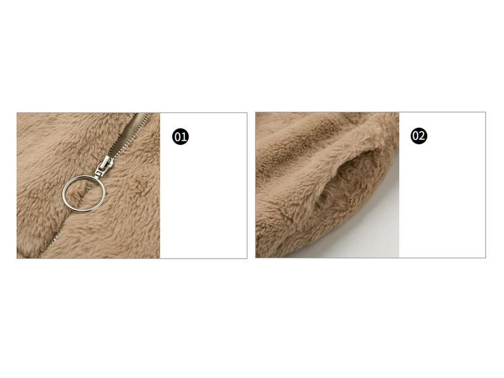 Women's Autumn/Winter Rabbit Hair Faux Fur Zipper Cardigan Coat