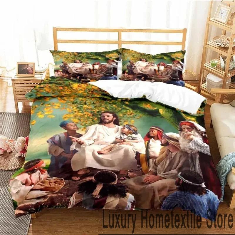 3D-принт Священное Сердце Иисуса Христа Комплект постельного белья Двуспальный Твин King Пододеяльник Одеяло Наволочка Для Мальчиков Девочек Взрослых Спальня