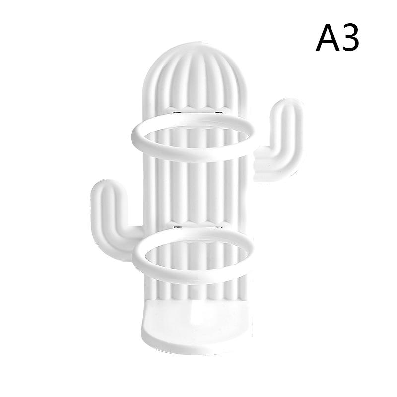 Неперфорированный держатель для зубных щеток, милый кактус, экономящий место, настенный водонепроницаемый и сливной держатель для зубных щеток