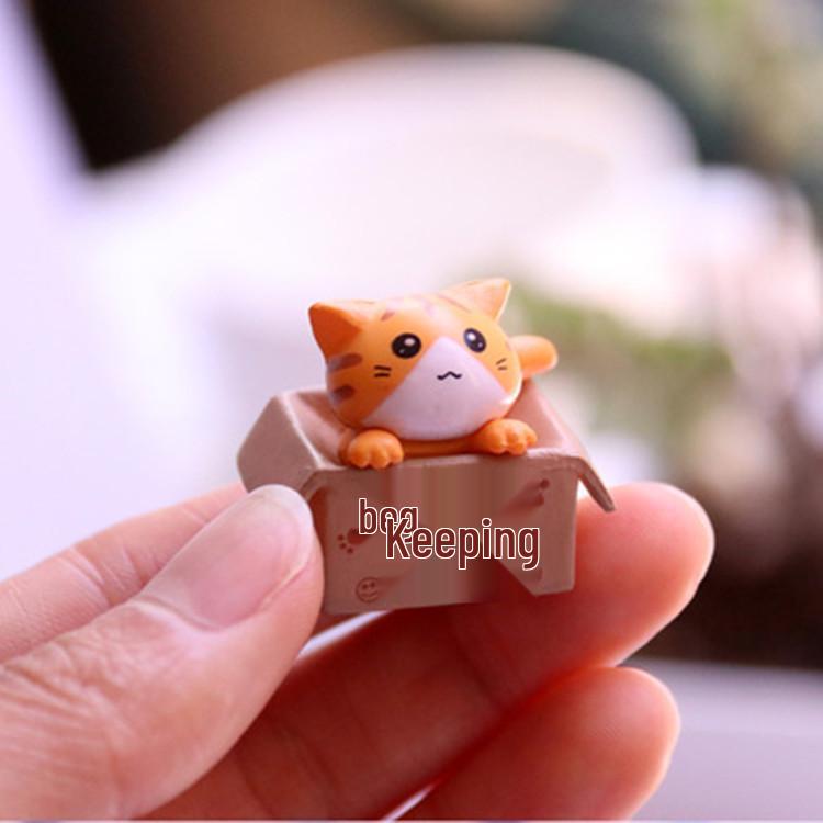 Частный дом Кошка Котенок Плюшевый Подвеска для машины: Микроландшафтный орнамент и суккулент вслепую для украшения торта