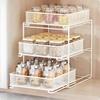 Pull out Organizer Shelf Space Saving Pull out Drawer Organizer Sliding Storage Drawer Sturdy Metal 3 Tier Slide Basket