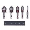 Countersink Drill Bit Set 14 38 12 58 34in 5 Flute 14in Hex Shank for Wood Power Drill Parts