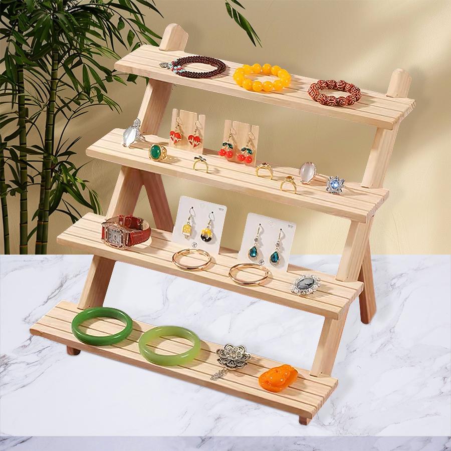 1PCS, Wooden Ladder Jewelry Display Stand